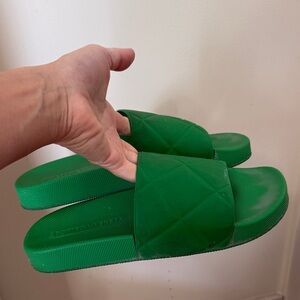 Botega Veneta green signature slides